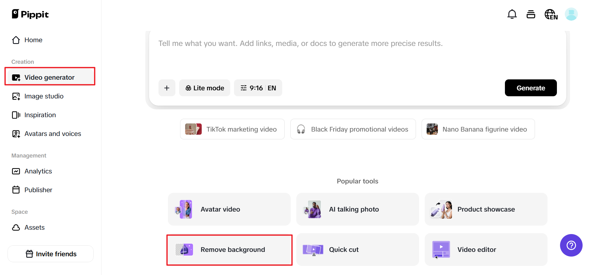 Go to the background remover