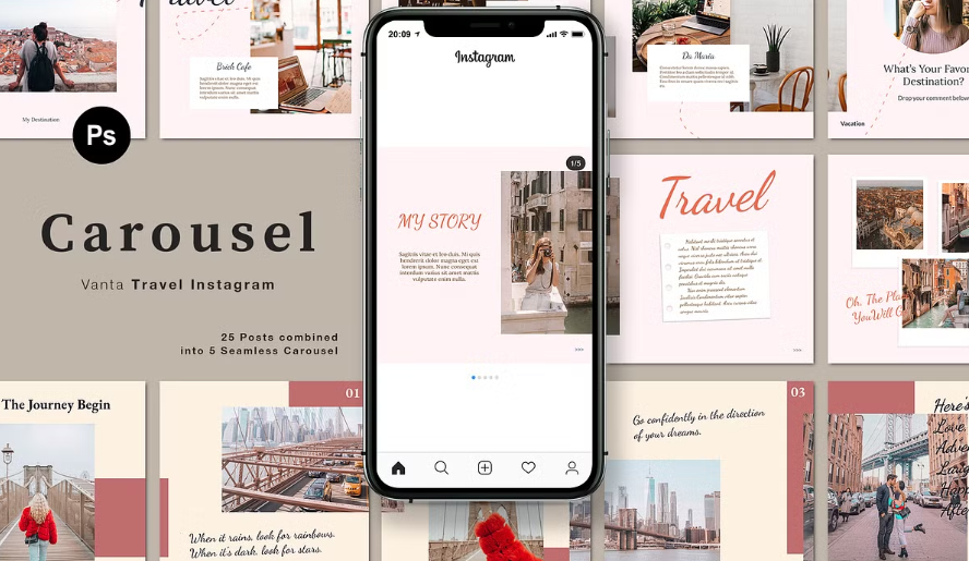 Storytelling or travel template