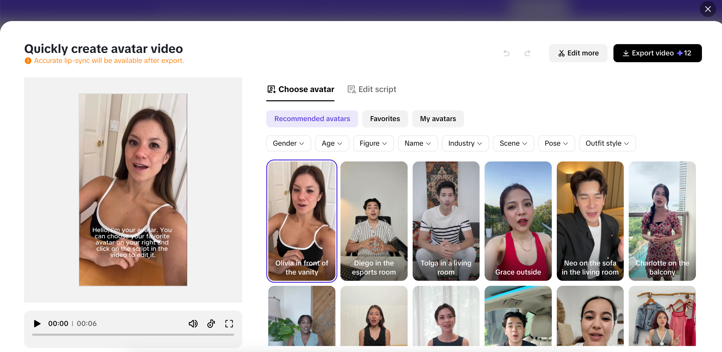 Lifelike avatars and voiceovers