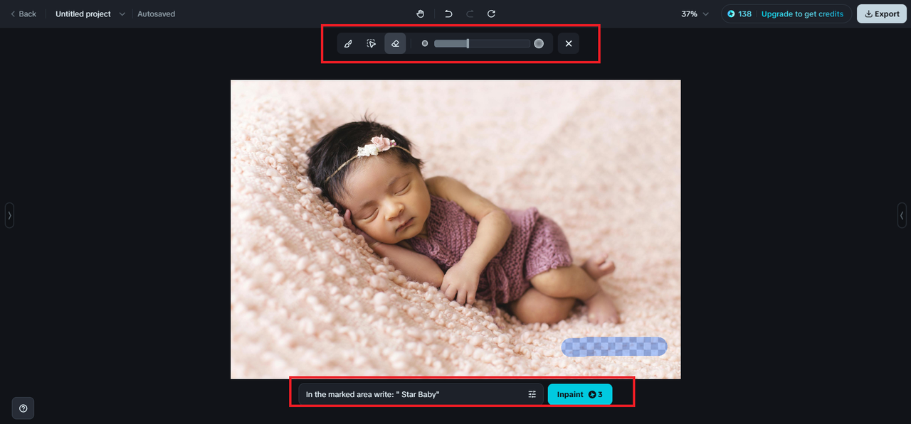 Use Inpaint to add a watermark