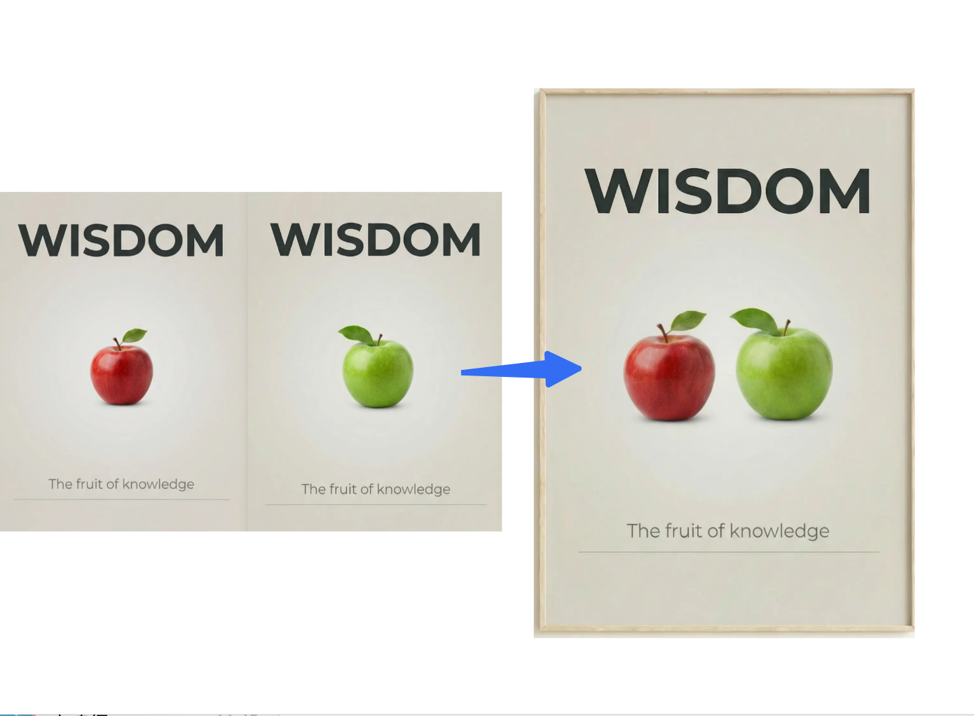 Multi-Image-Fusion von minimalistischen Design-Postern zur Erzeugung eines einzigen Bildes