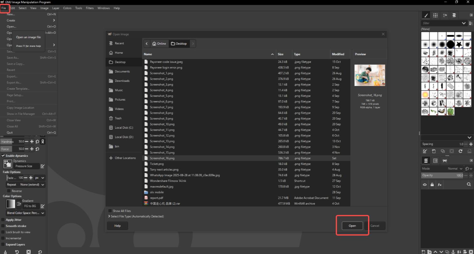 Import and prepare your image in GIMP