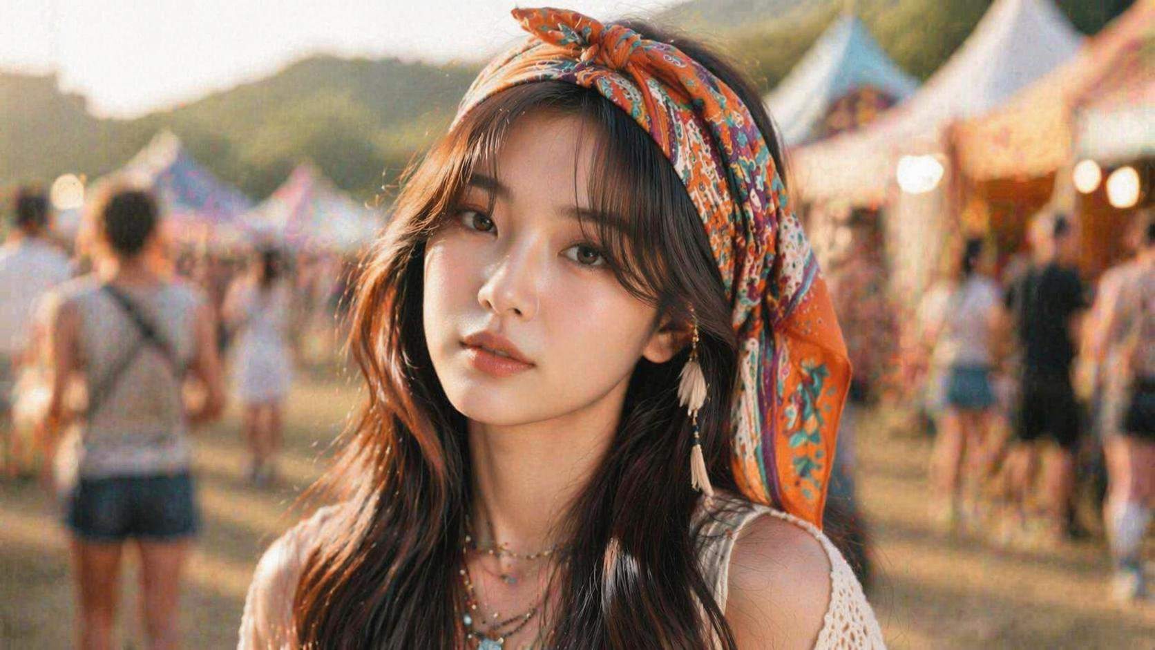 Dreamina virtual bandana try on prompt example 4: Festival headwrap style