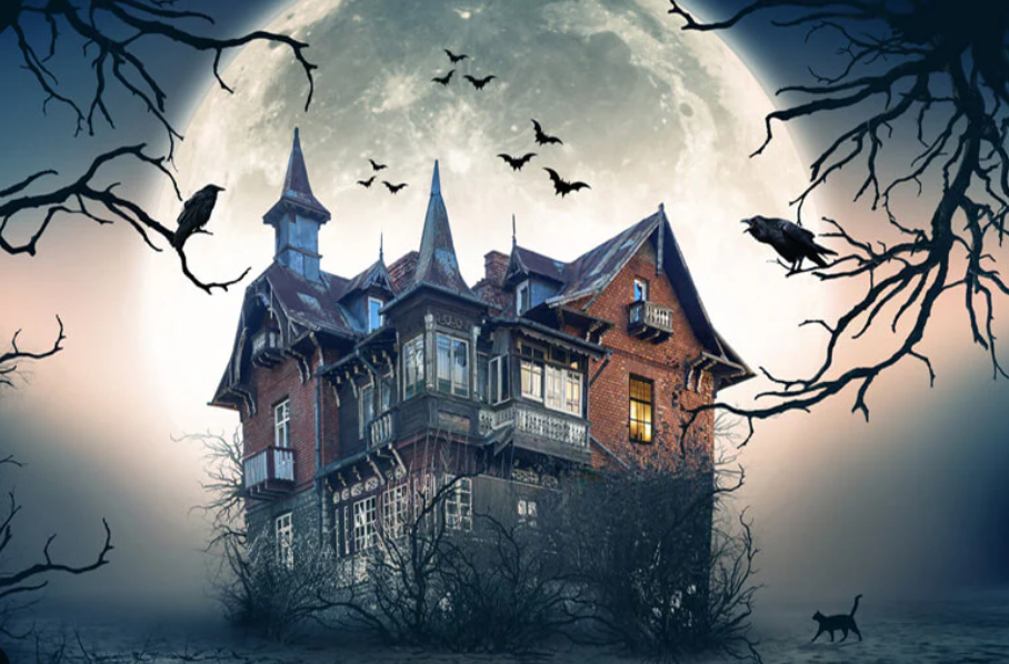Types of Halloween backgrounds for desktop-Haunted house scenes