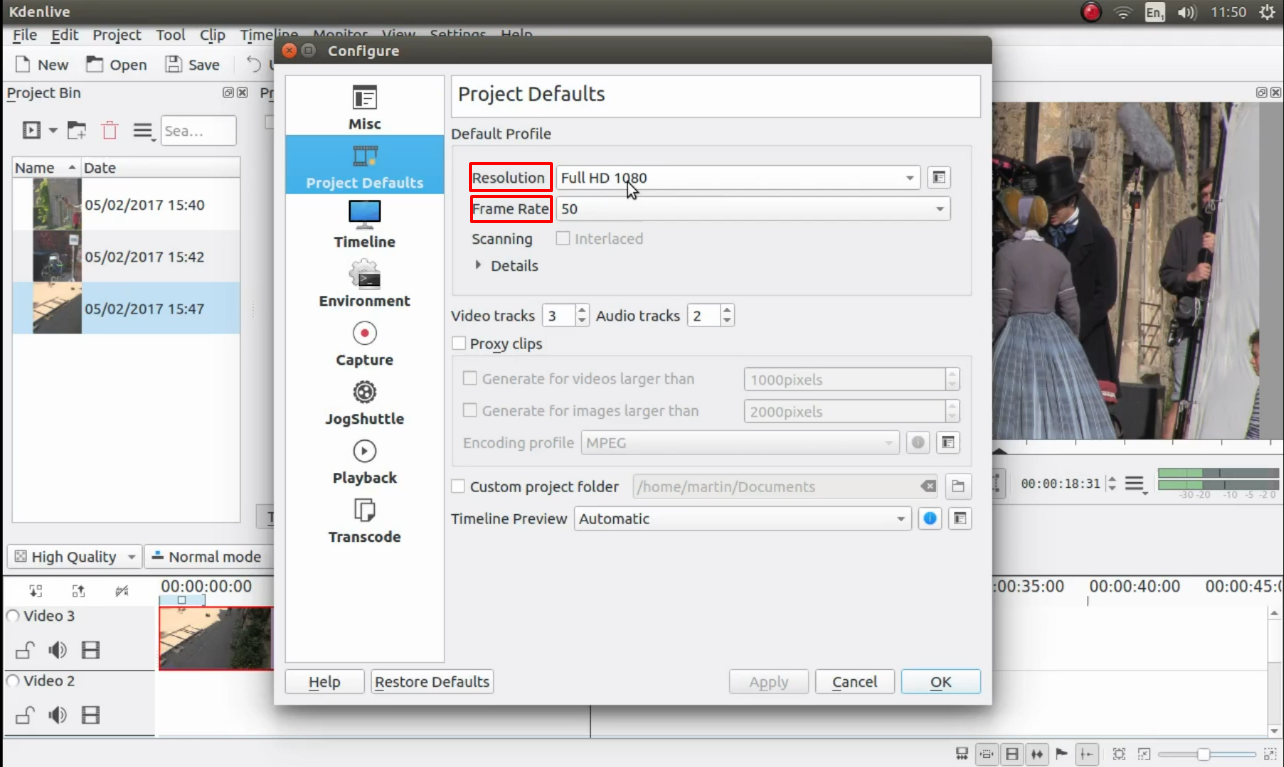 Starting the project and organizing media