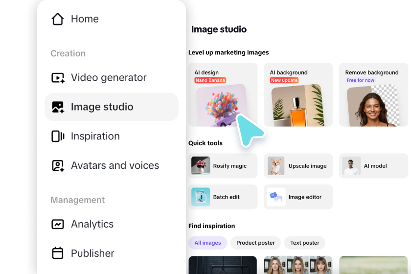 Opening Pippit's AI design tool