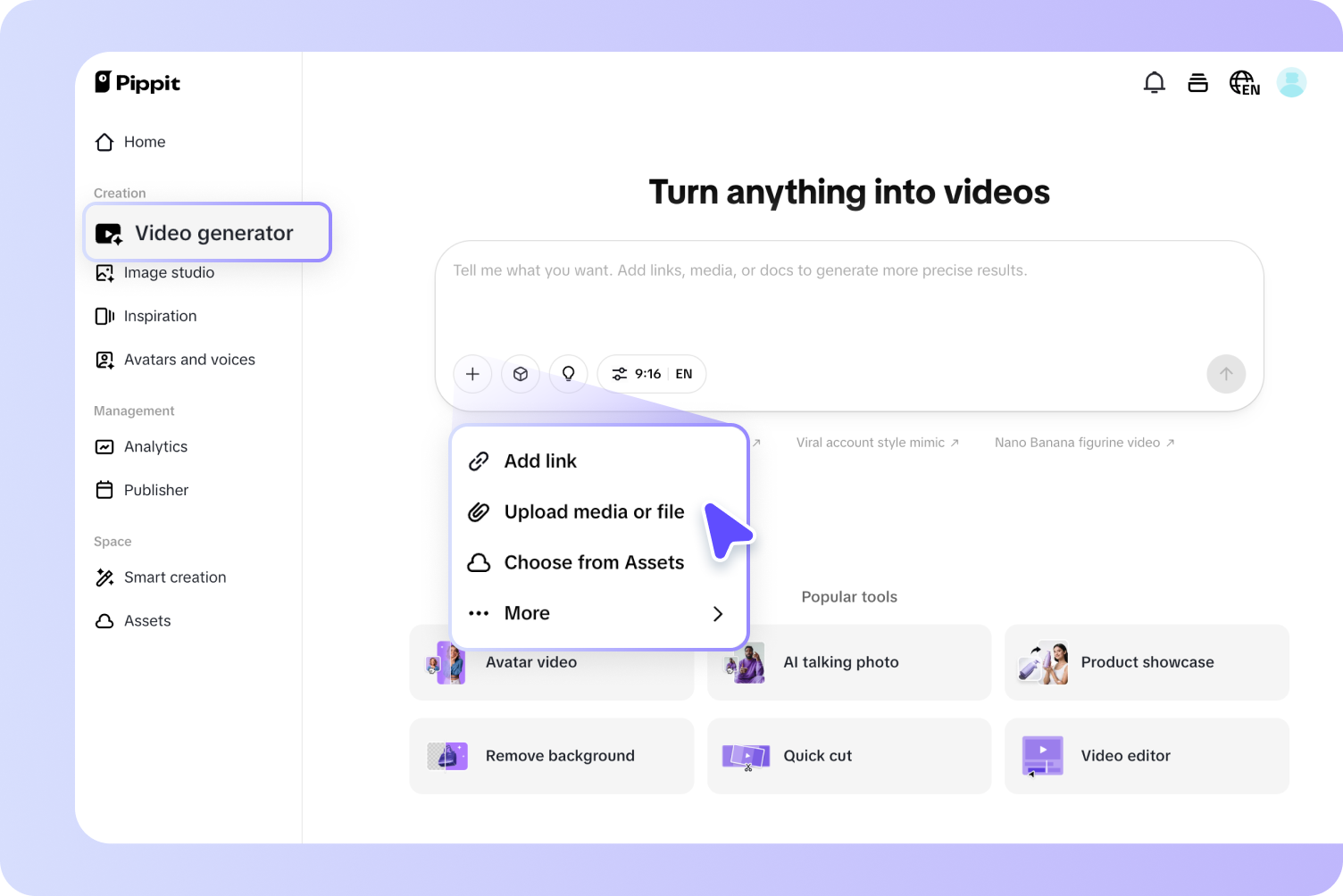 Opening AI video generator