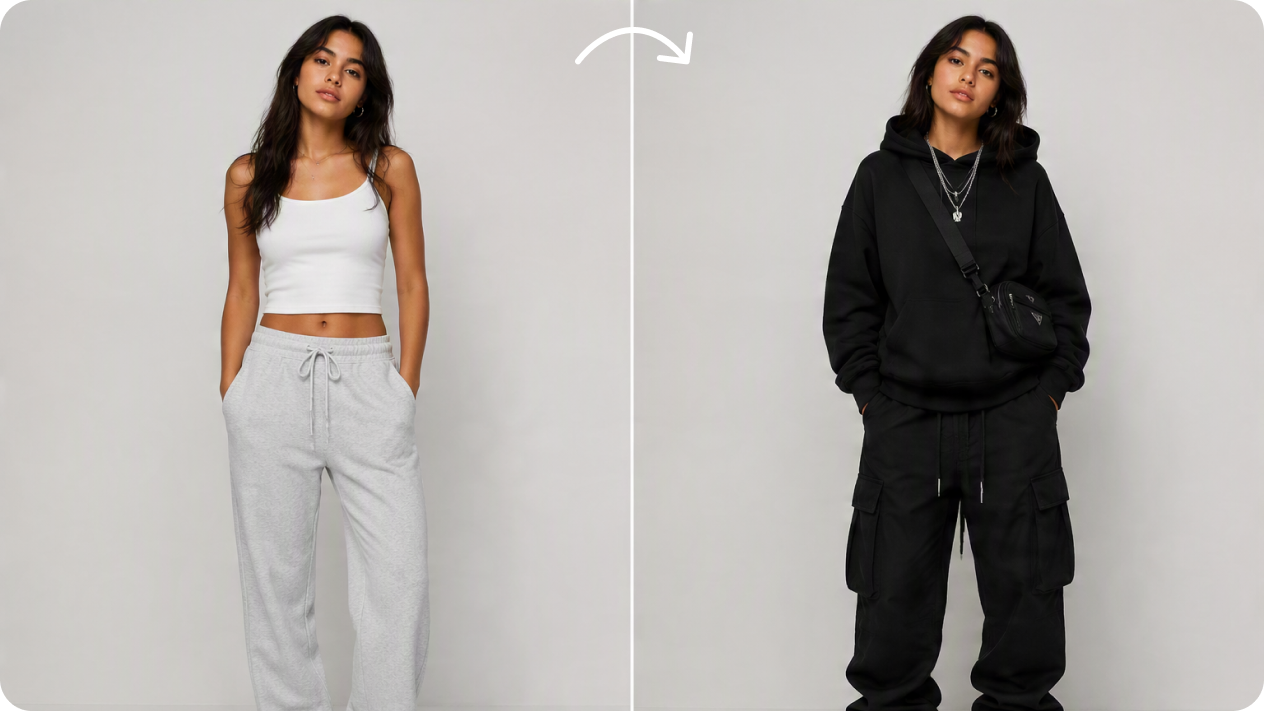 Create realistic outfit transformations with image-to-image