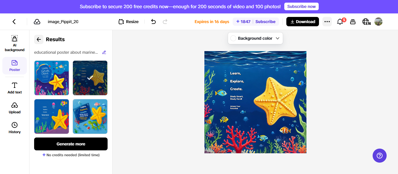 AI quality education poster maker