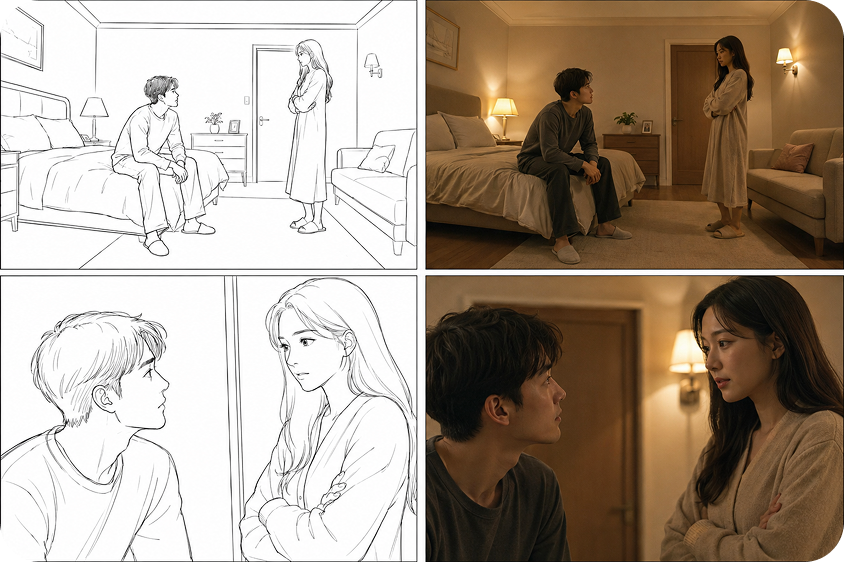 Storyboard pre-visualization
