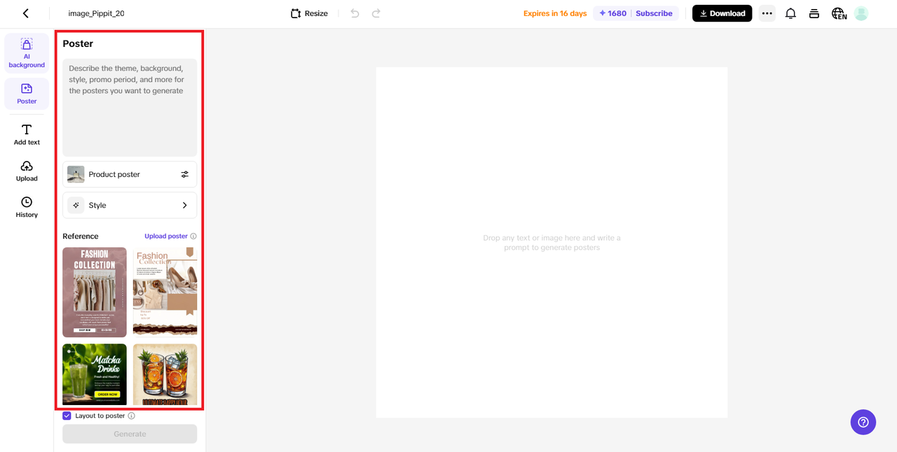 Generate your desired poster