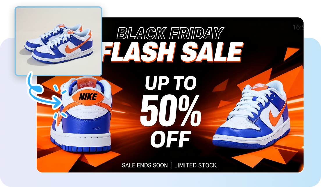 Composição inteligente de imagens em serviços de design CapCut IA