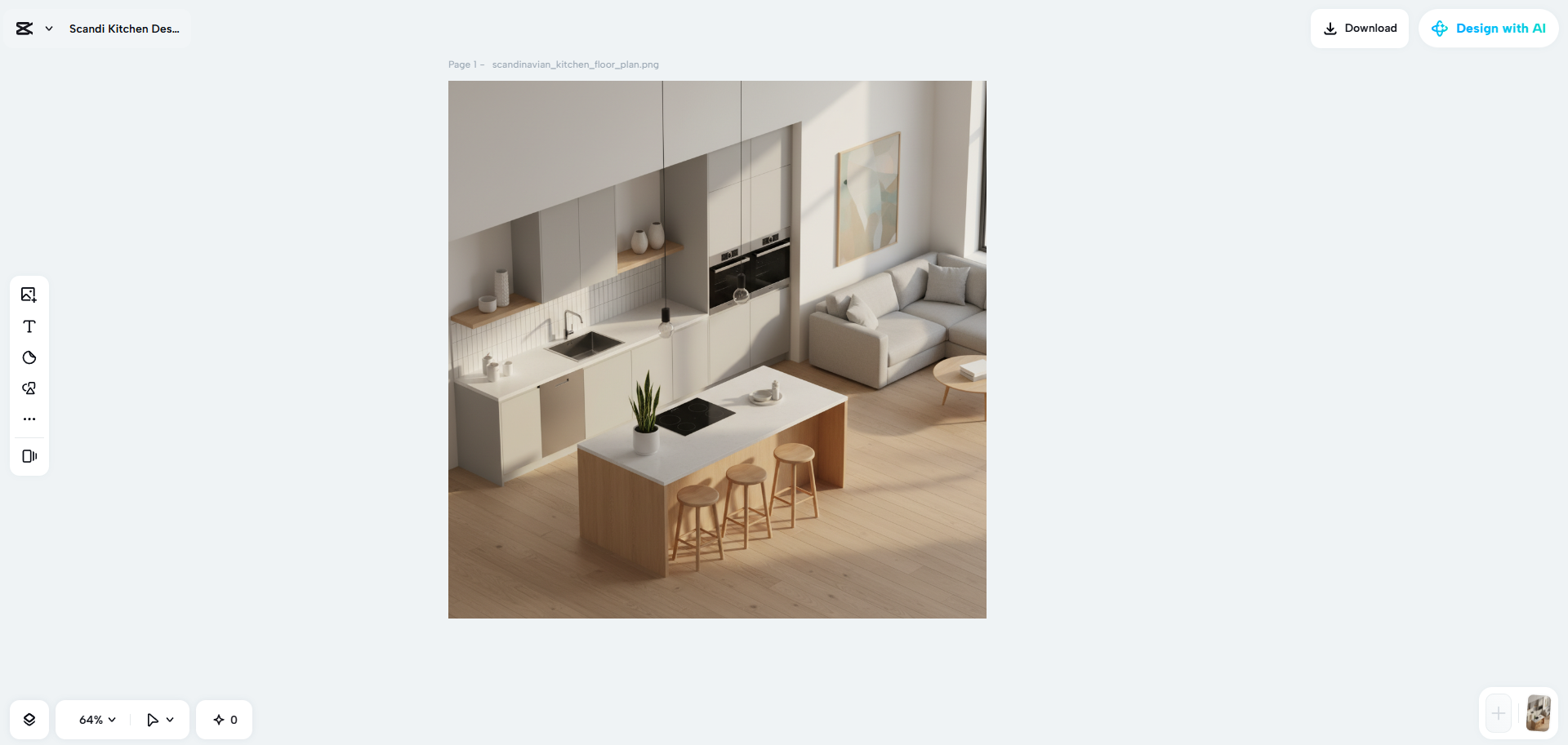 CapCut creating AI floor plan designs