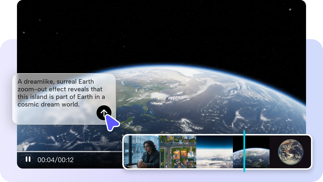AI prompt to Earth Zoom Out video maker