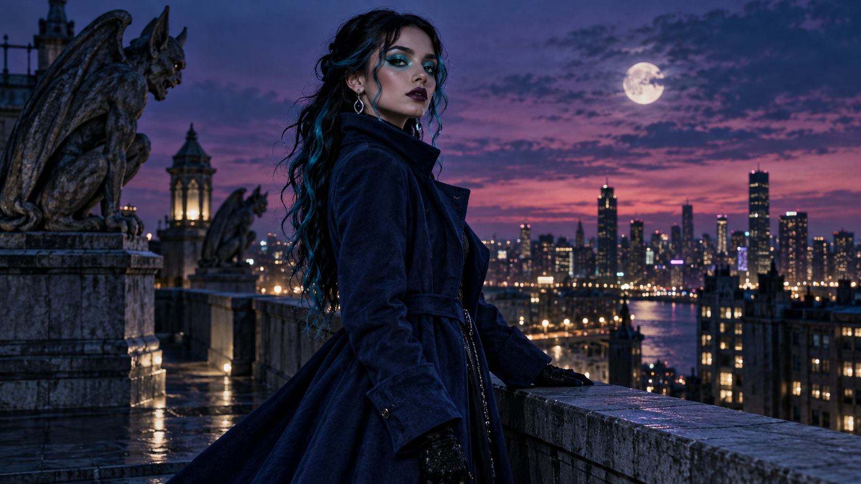 Moonlit Rooftop Style example for monster high filter