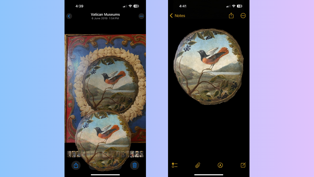 Cut and paste photos on iPhone using drag and drop