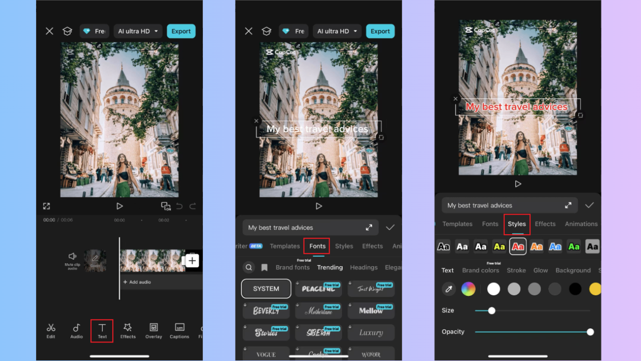 Insert and style your text