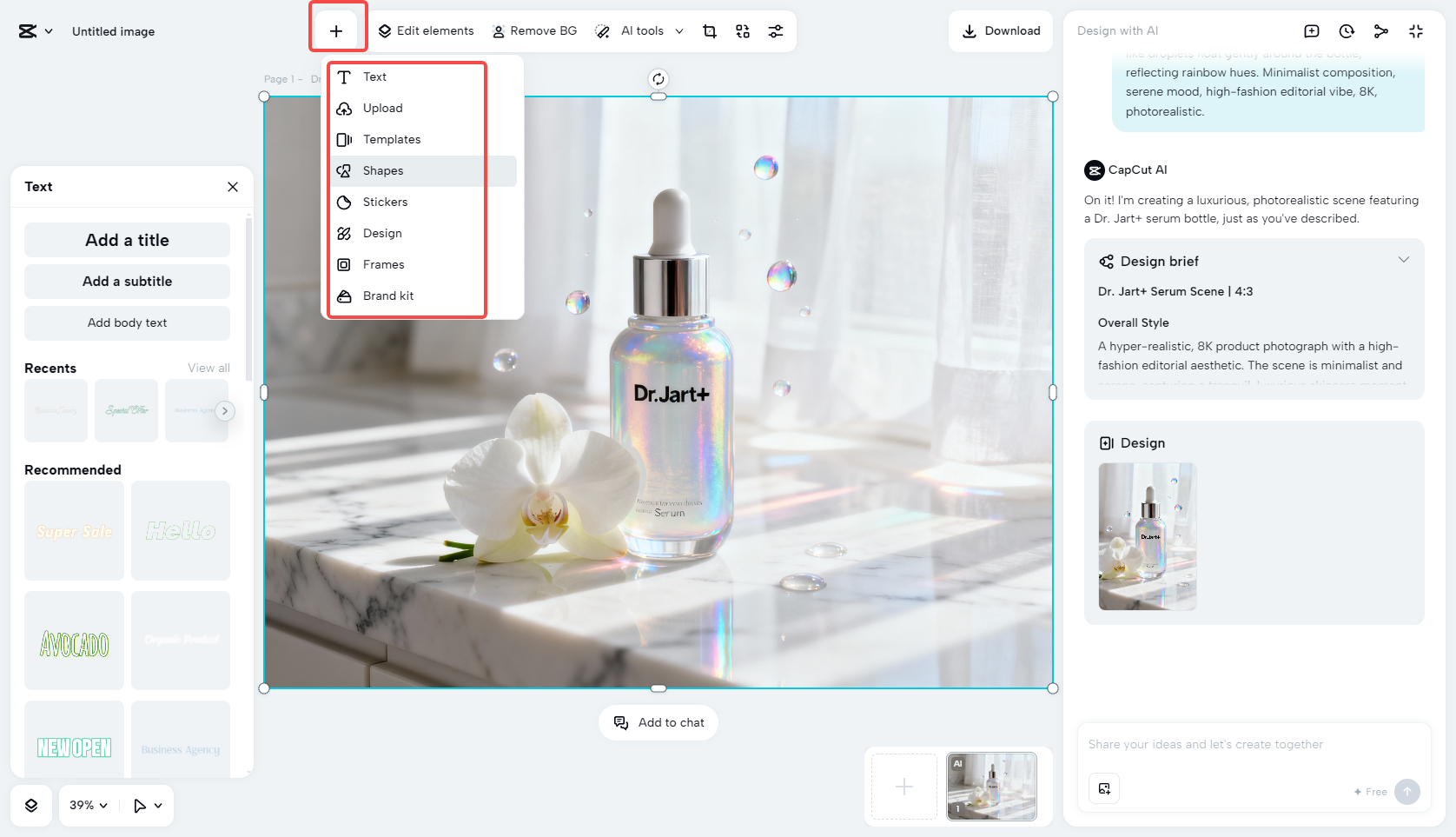 Customize your design with creative elements