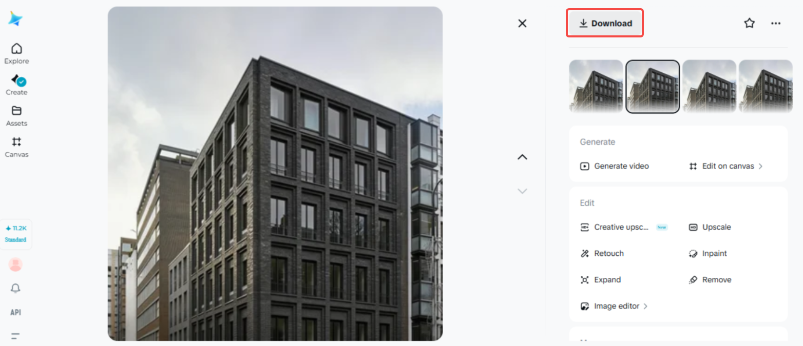 Fotoğrafı Dreamina 'da indirme