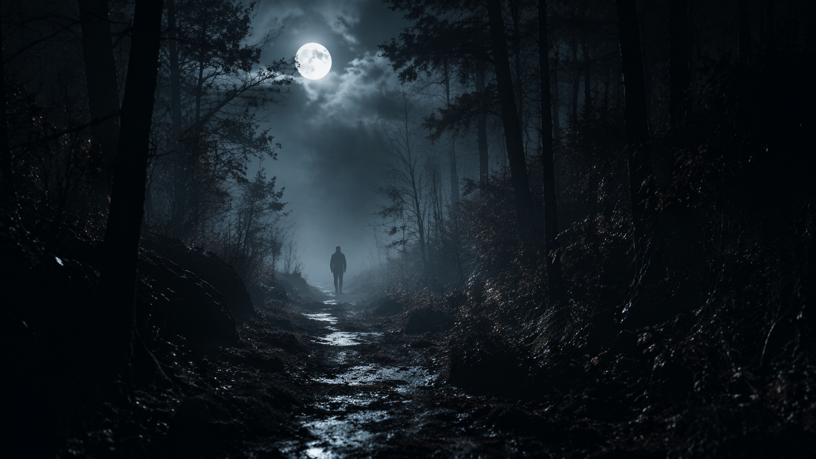 Dreamina Prompt Seen Horror Girl Boy prompt example 2: Moonlit Forest Figures
