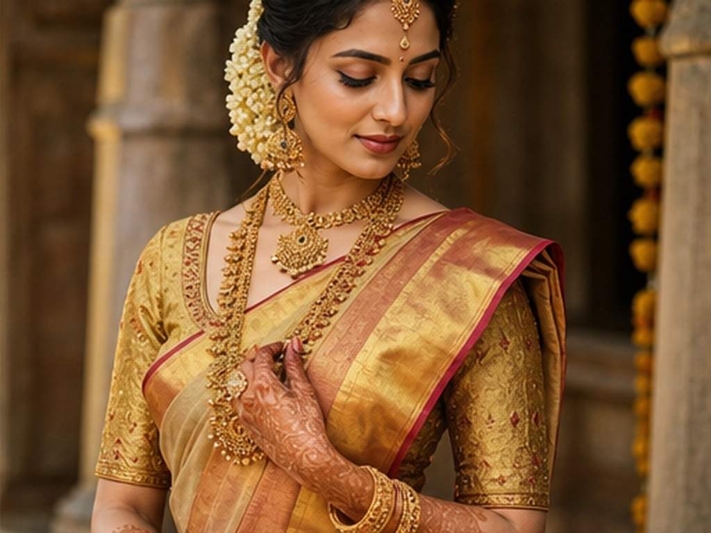 Prompt Seen Dulhan prompt Beispiel 3 - Südindischer Seidensaree