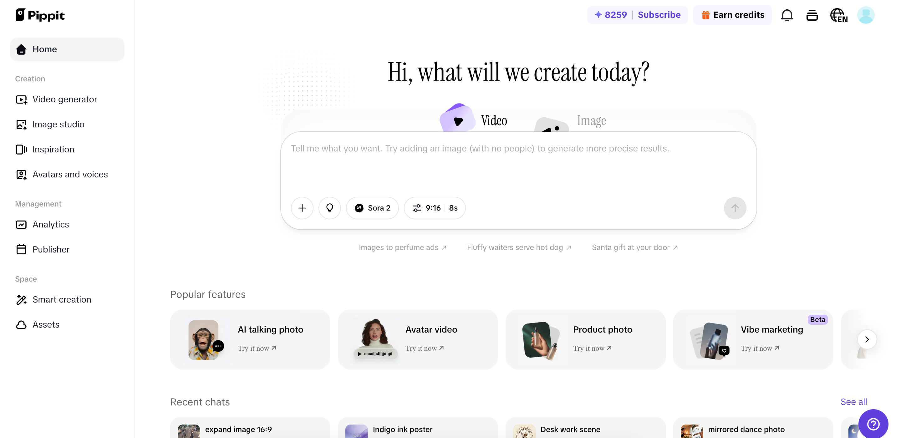 Pippit home page