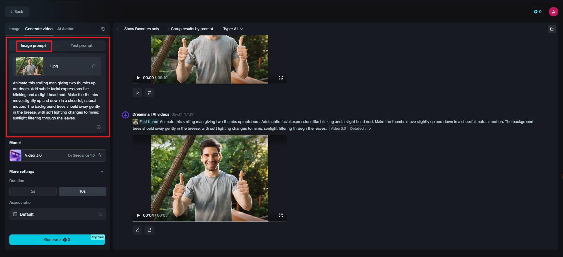 digen ai image to video