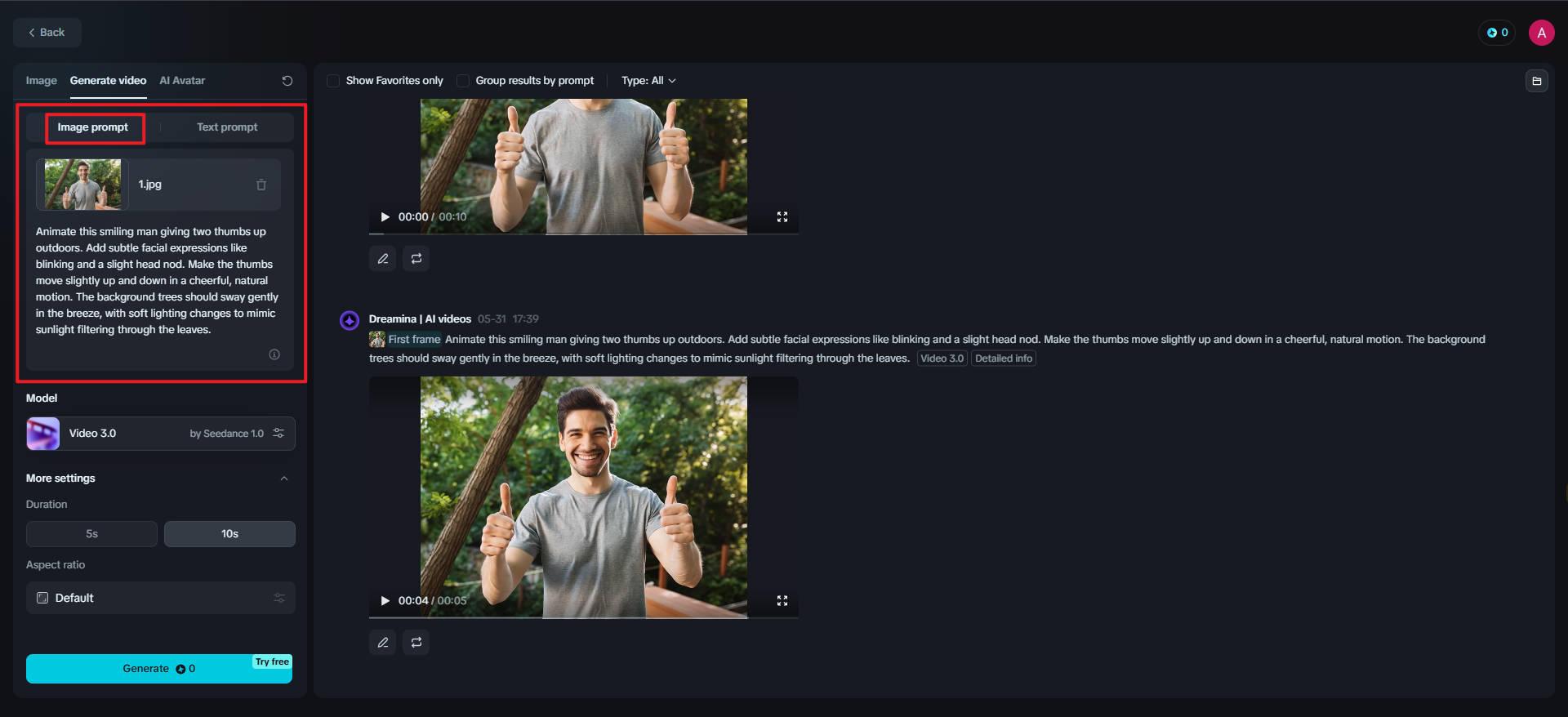 digen ai image to video