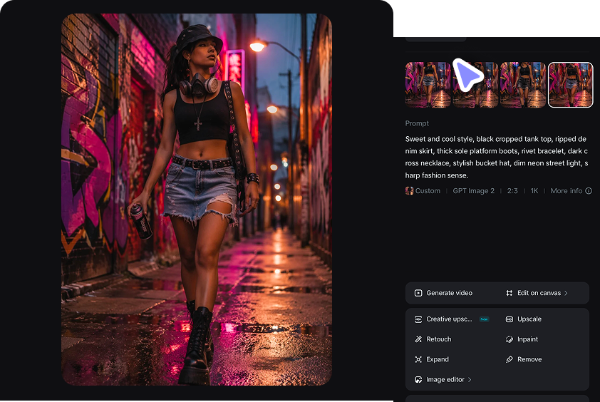 Refine & download the AI stylist result