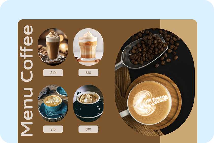 Gestaltung von Menüs für Cafés und Bäckereien