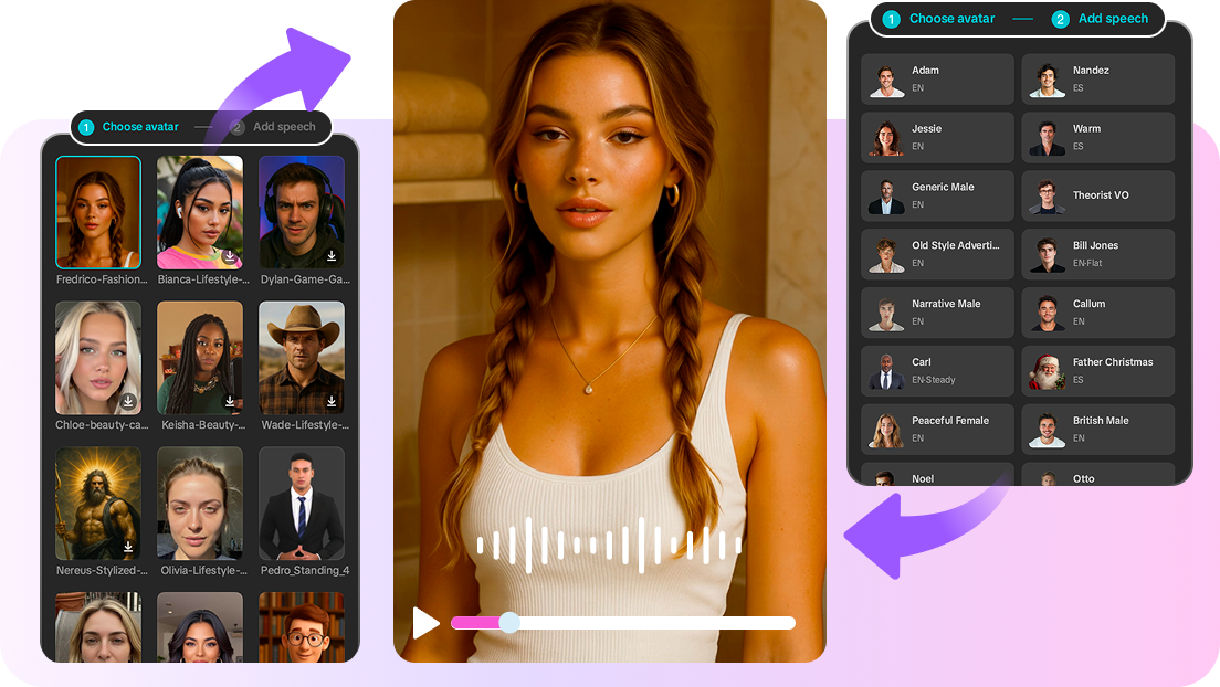 Wide range of styles in CapCut's AI avatar generator