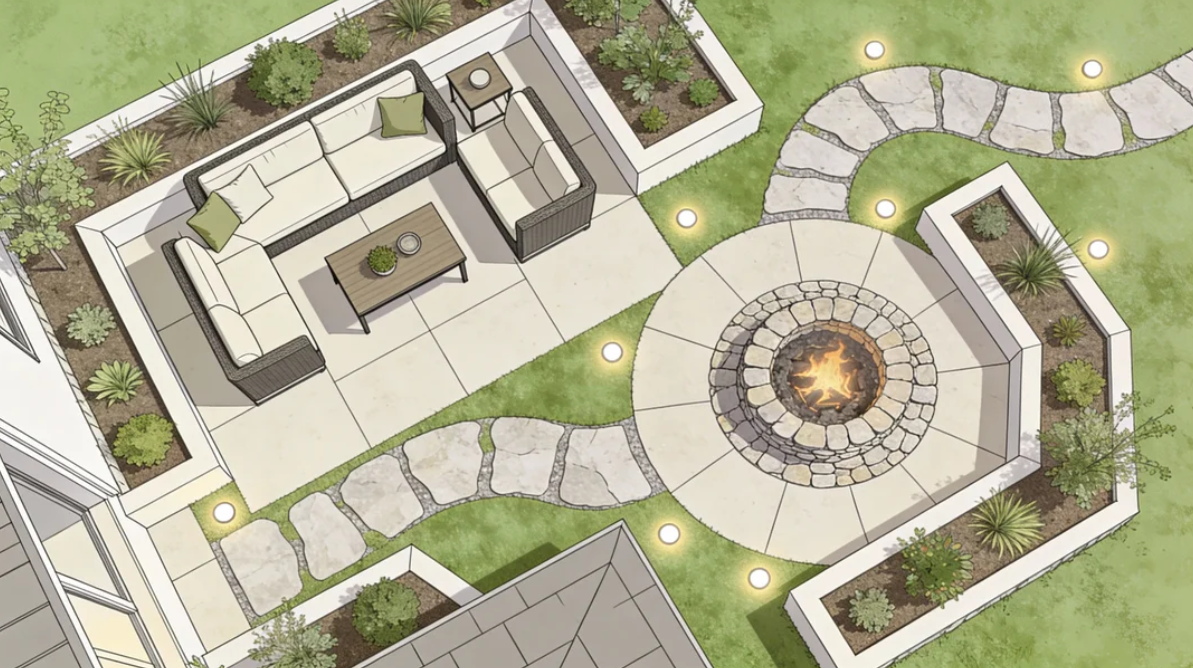 Stylish backyard lounge image