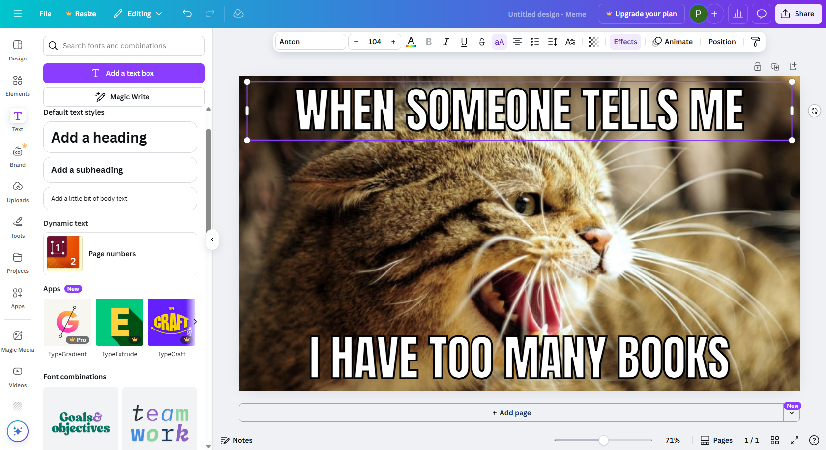 Customize a meme in Canva
