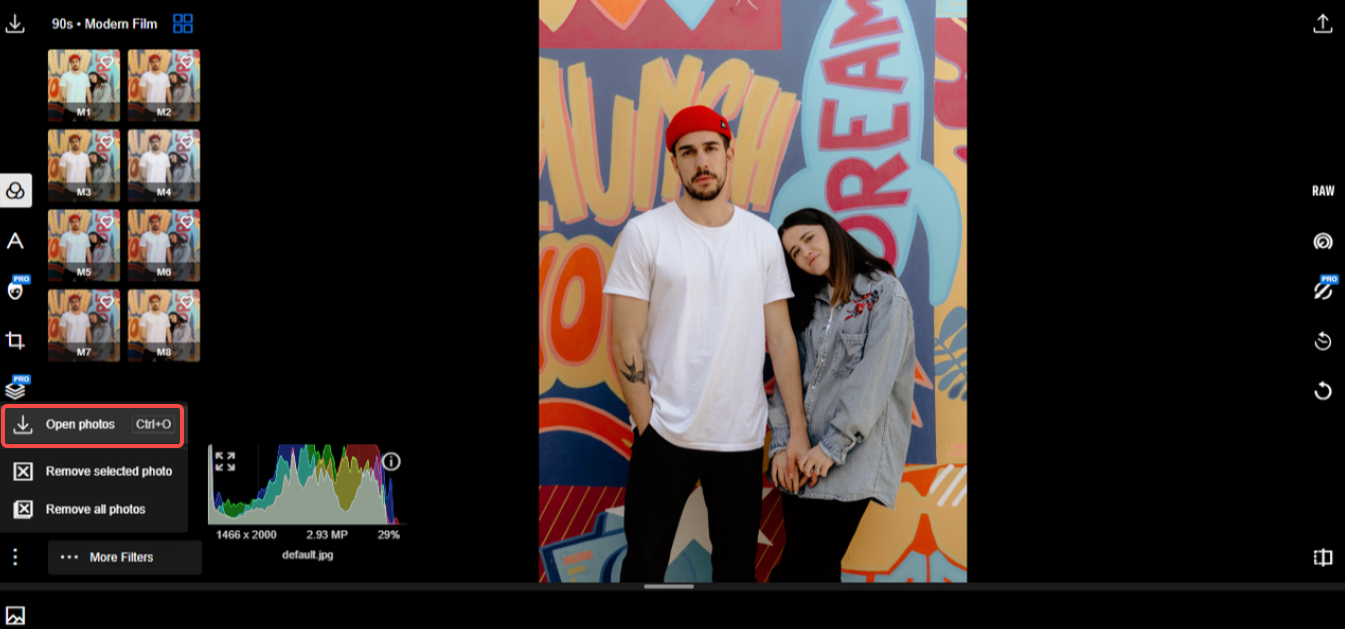 Open photos on Polarr