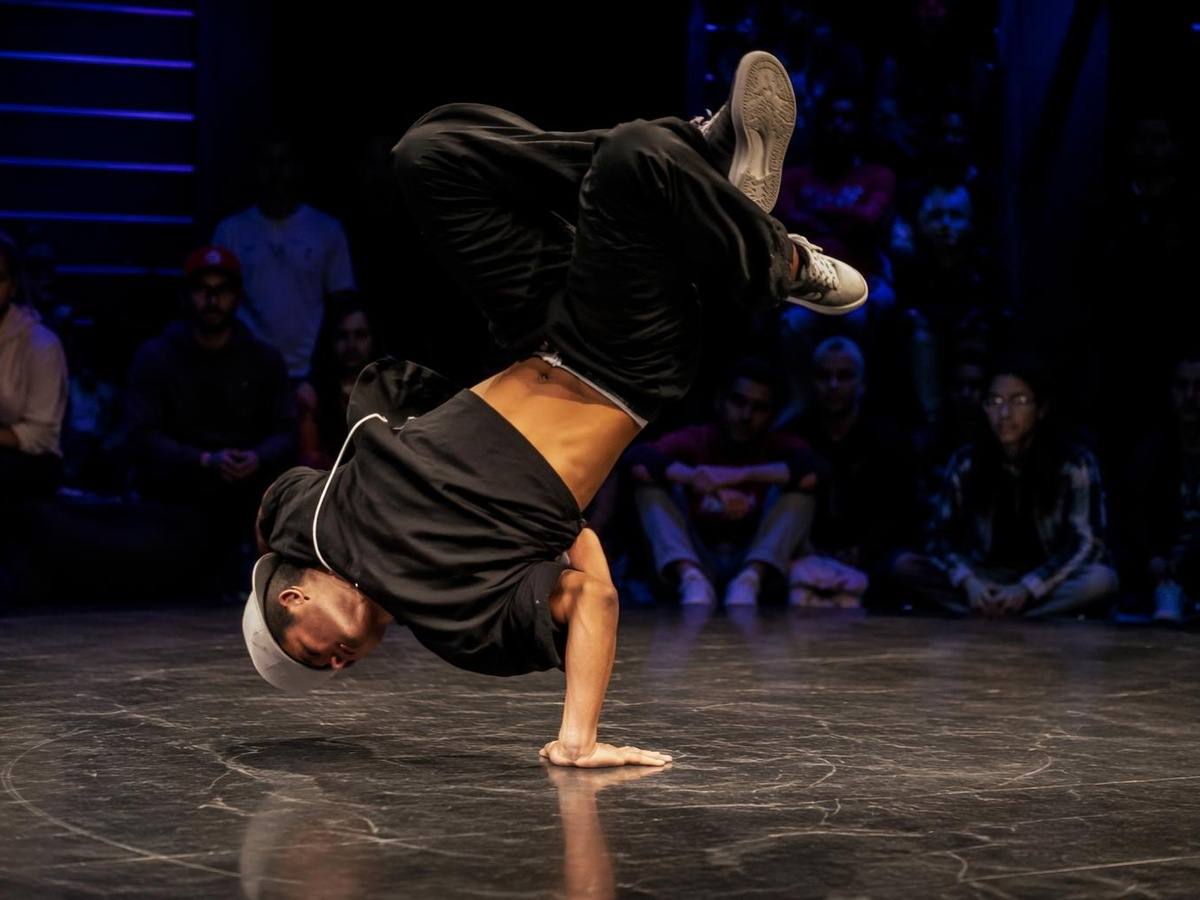 AI breakdance video generator prompt card distinct real photo 2 in 4:3
