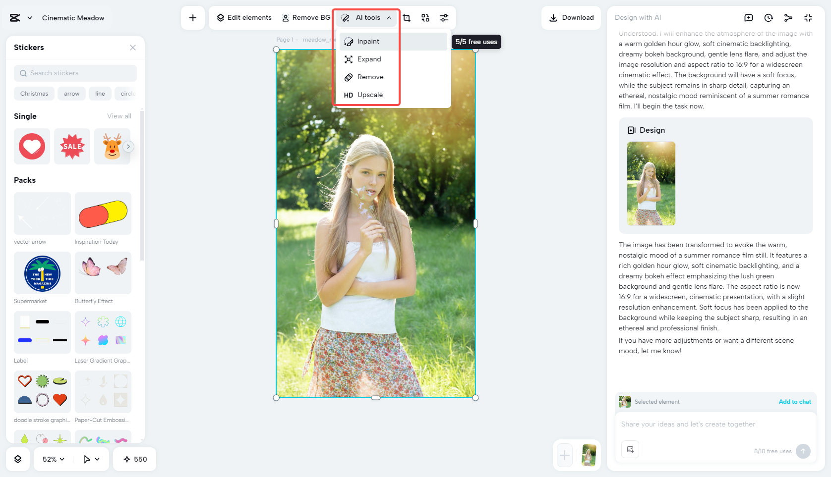 Edit the image with AI tools