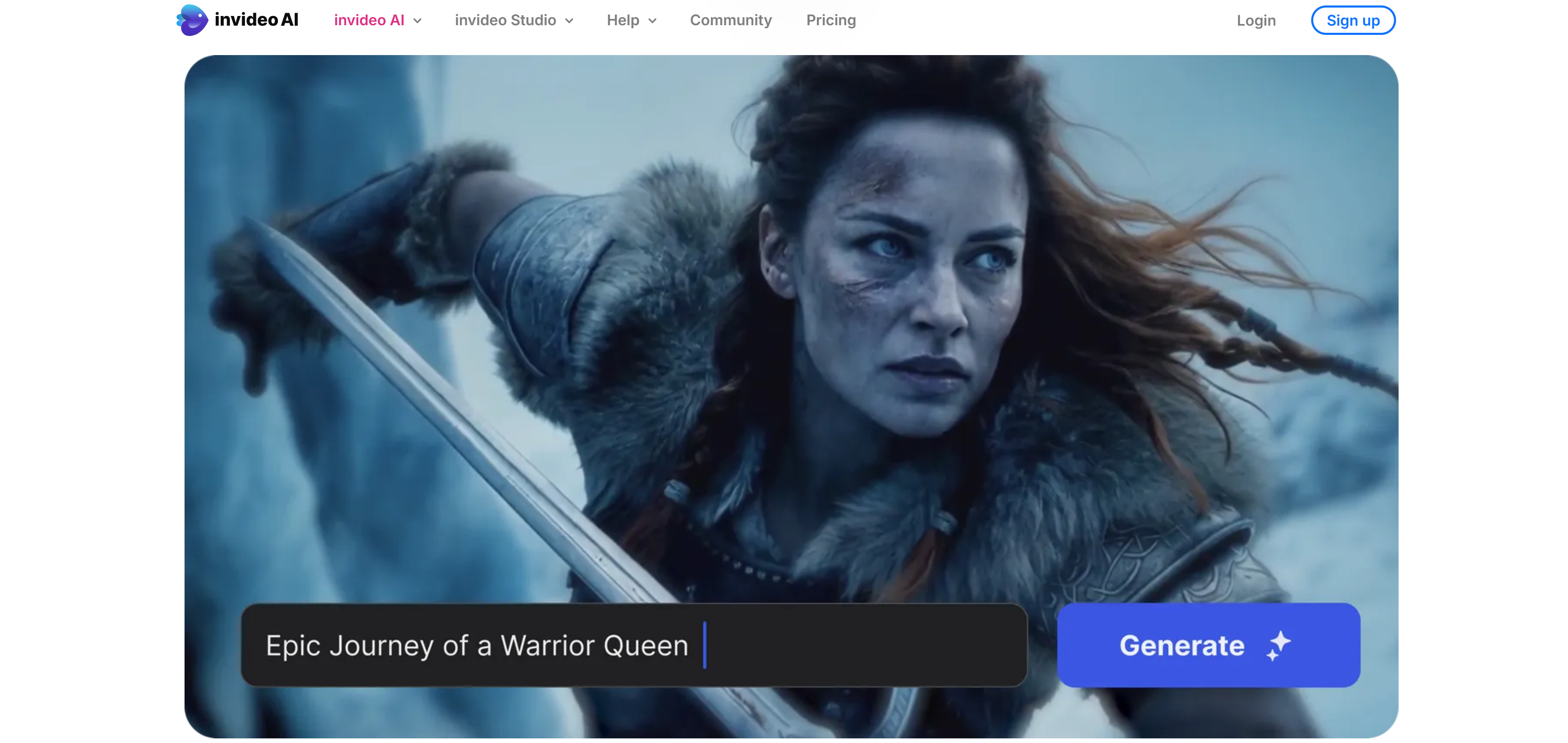 Página de inicio de Invideo