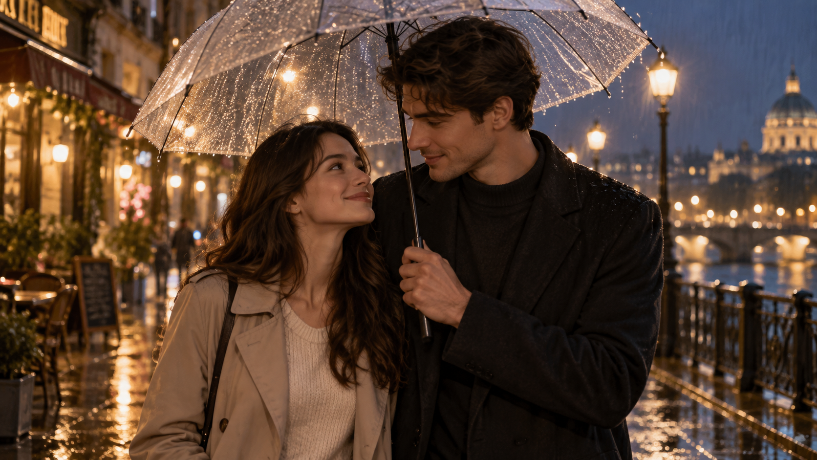 AI future boyfriend: Rainy Umbrella Entrance