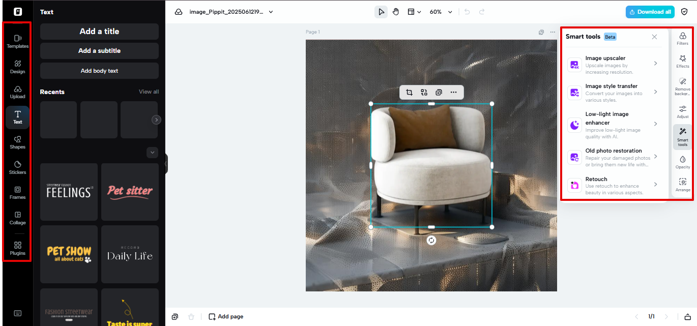 Smart video & image editing space