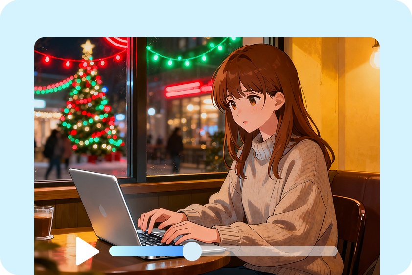 動画やアニメーションにローファイ背景ビジュアルを追加する