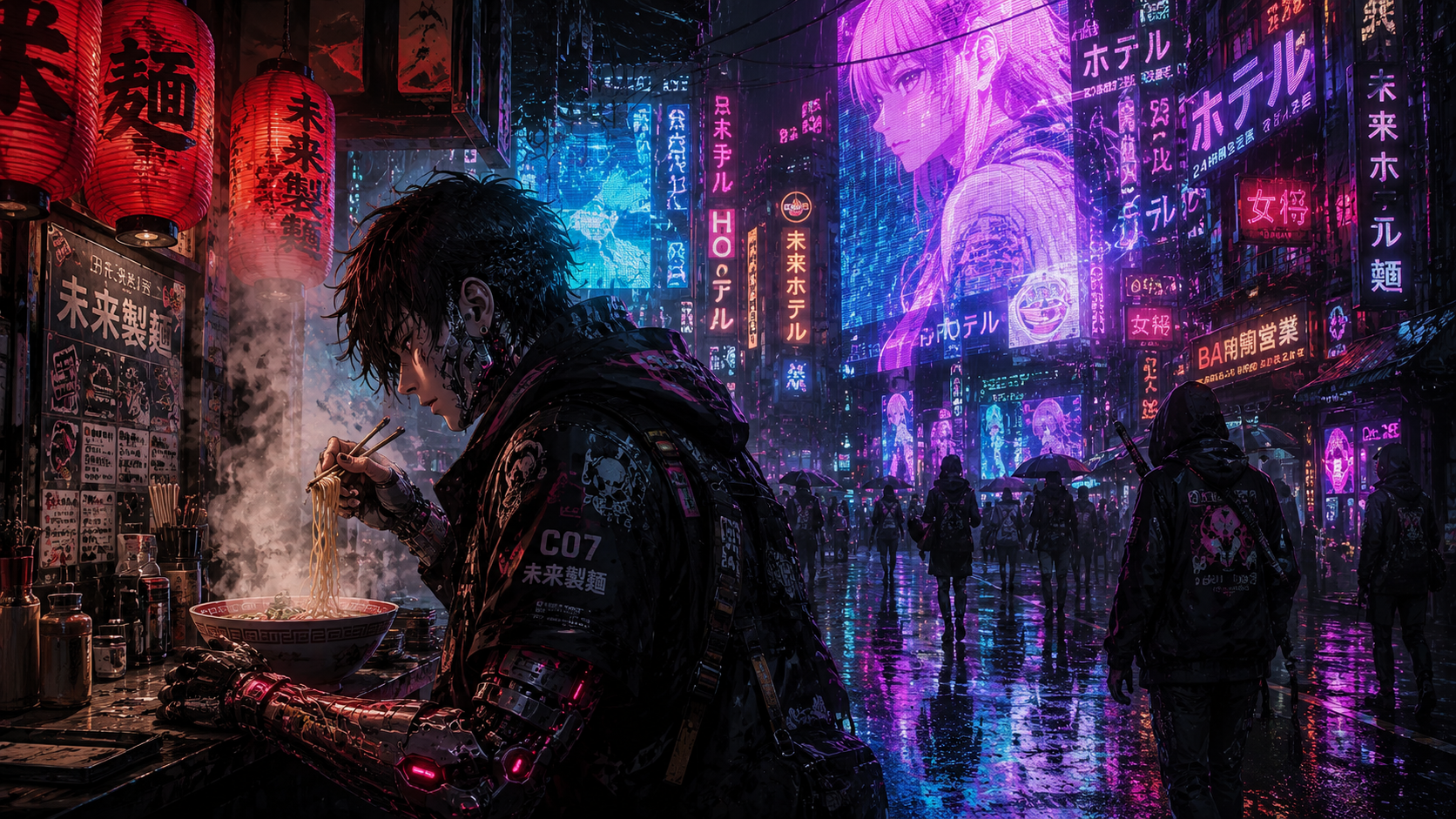 Cyberpunk and futuristic cityscapes