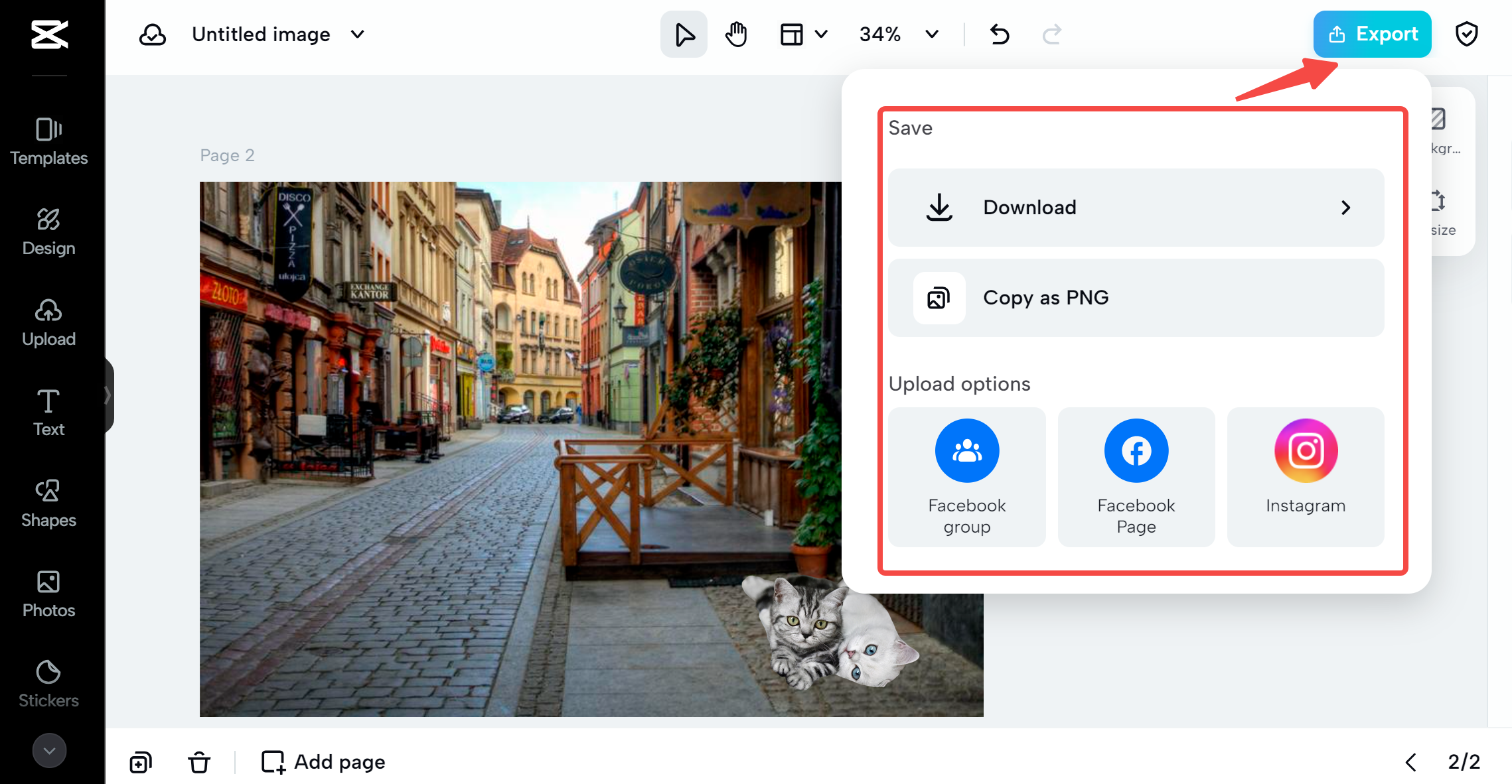 export and share