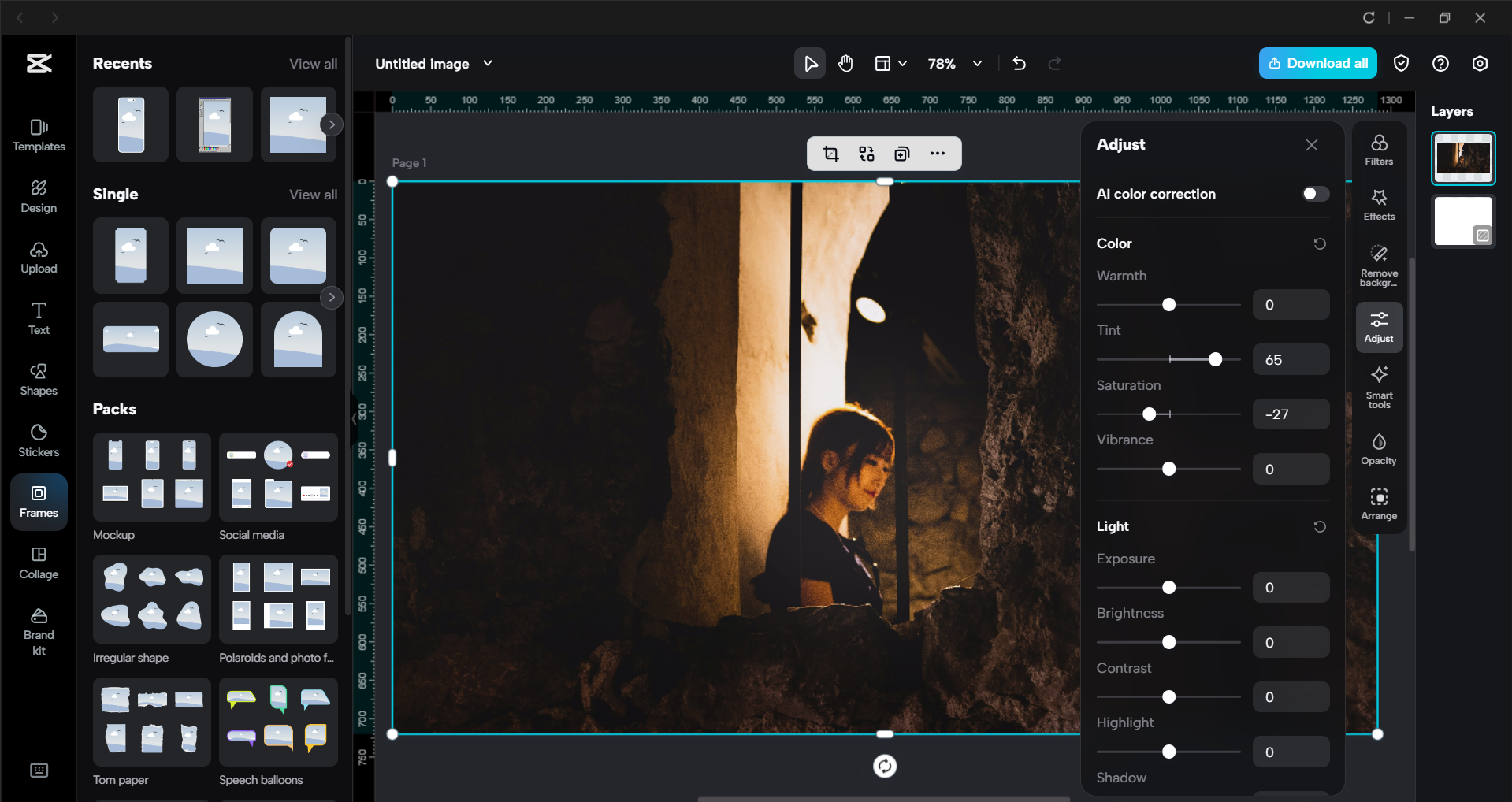 Interface of the CapCut desktop video editor - an easier way to enhance images