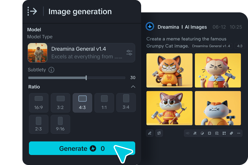 Använda en AI-meme-generator för att välja modeller och generera memes