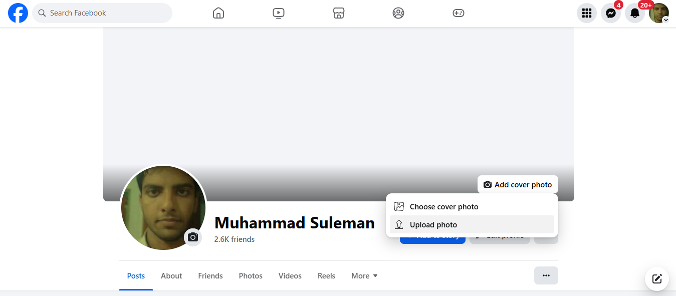 Click the "Edit Cover Photo" option