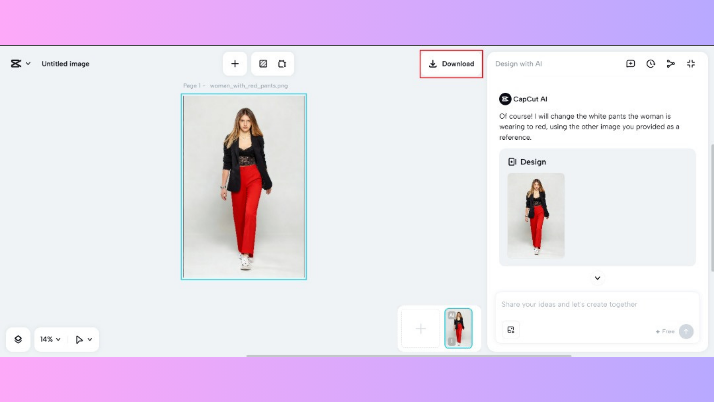 Ladda ner din genererade bild