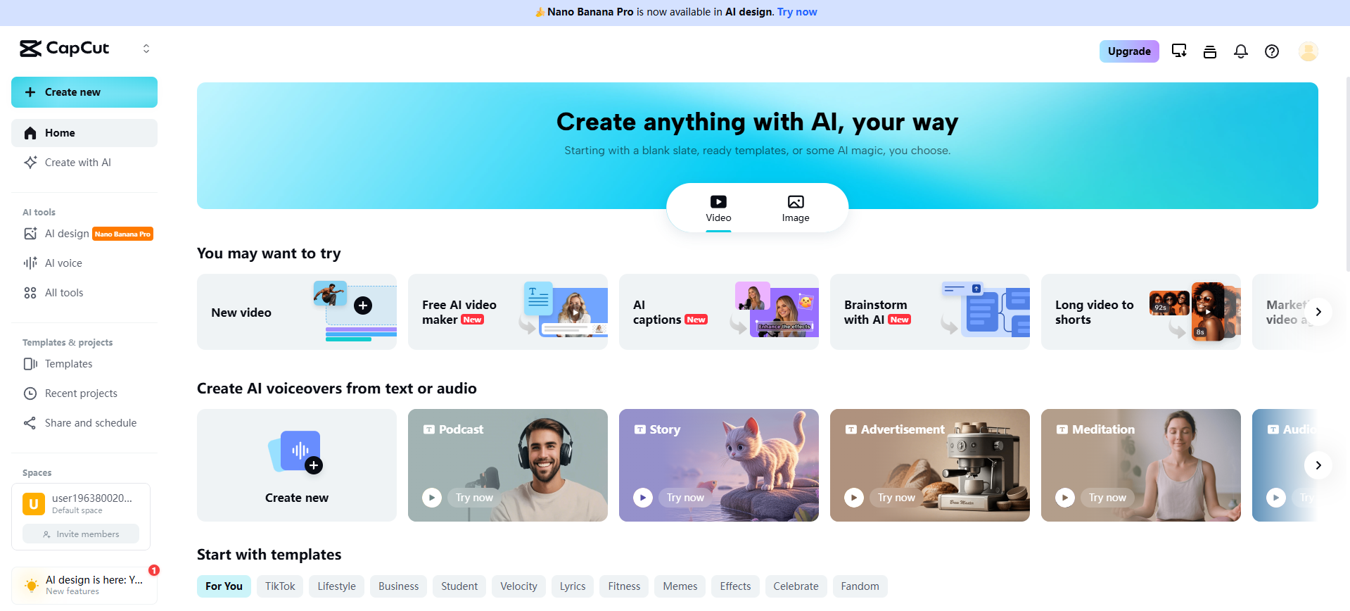 CapCut Online 介面