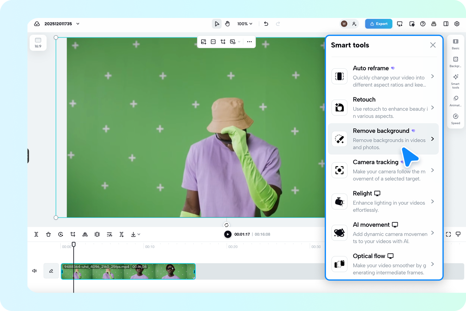 Remove  video background 