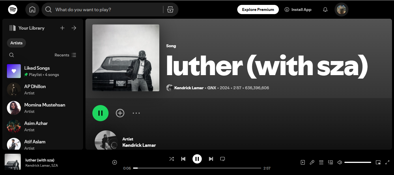 Cover of Luther – one of the top streamed songs on Spotify today