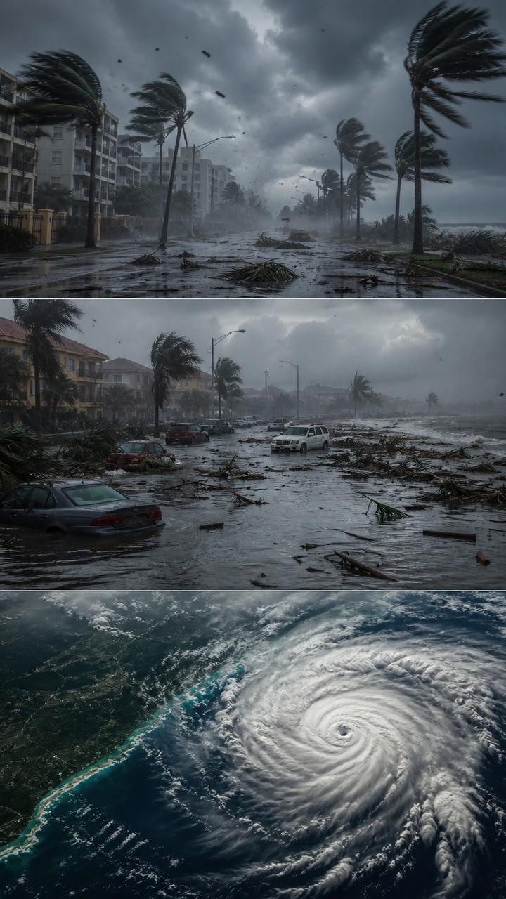 héros mobile de la scène de catastrophe d'ouragan
